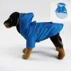 Pet Dog Hooded Raincold Reflective Reflecting à deux pattes Mabillement imperméable avec poches Veste à capuche à double couche Vêtements de chiens de chiot