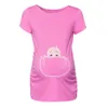 Maternita Premium Stretch Donne in gravidanza Donne corta Trota stampa per bambini Cinetta cognella vestiti in gravidanza Top divertente