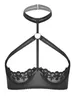 BRAS #S-5XL Womens Sexy 1/3 Cup Bra with Strappy Ske See Through Lace underwire خالية