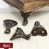 4pcs Antique Bronze Corner Protecteur Boîte de bijoux en bois Pied Pied Scarved Decorative Bracket 28x30 mm pour meubles
