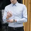 Men's Casual Shirts Men Button Down Elasticity Lapel Formal Long Sleeve Slim Business Dress Shirt Blouse Top Social Solid