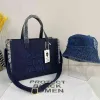 Denim Tote bag Protect Black Women Handbag Trend Shoulder Bag Letter Embroidery Ladies Crossbody Purse Travel Shopping Tote Y2209