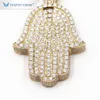 Tianyu gems hiphop style 10k gold material diamonds setting hand shape pendant