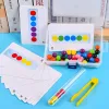 Clip en bois perles à essai Set Montessori Games Kids Fine Motor Training Toy Couleur correspondant à Early Educational Children Toy