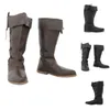 Renaissance mittelalterliches Cosplay Gothic Punk Viking Pirat Props Schuhe Pareather Knight High Stiefel Männer Frauen Paladin Kostüm Witcher