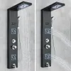 Rozin LED Badkamer Douchekraan met LCD Black Regenval Douchepaneel Wand gemonteerd 5 Mode Mode Jet Douche Kolom Mixer Tap