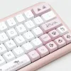Keyboards 136 Keys XDA Profile Keycaps PBT DYESUB Cute Cat Paws Pink Keycap For Cherry Mx Switch GMK67 GK61 Gaming Mechanical Keyboard