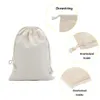 Gift Wrap 50pcs Double Drawstring Calico Cotton Muslin Bags for Wedding Party Favor Pouch Jewelry Packaging Bag Whole235G