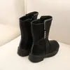 2023 New Winter Kid Boots Causal Girls Keep Warm Cuhk Child a Undertakes Foreign Trade Joker Black Boots