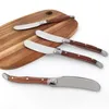 4-10st Laguiole Butter Knives Rose Wood Handle Butter Spatula Jam Spreader Cake Slicer Cheese Spreader Knife Wood Cotlary