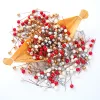 50 pezzi multicolore mini finta berry di plastica berry artificiale fiore di ciliegia perlescente torta nuziale box di perle perle decorazione di perle natalizia