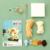 DIY Söt djur dockor Cat Wool Felt Craft Oavslutad Plush Doll Poking Toy Gift Handmade Bear Feel Poke Keychain Handcraft Kit