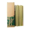 Upors 6/10st Natural Organic Bamboo Straw Set Eco Friendly Bamboo Strå återanvändbara drickstrån med halmväska