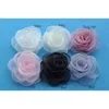 4pcs / lot 4.3 "6Colors Fleur de gaze nouveau-née pour les bébés filles accessoires accessoires de rose faits à la main Fleurs pour les bandeaux