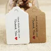 5*3cm vintage paper gift hang tag kraft/white DIY products brand note hang tag 100pcs per lot custom logo cost extra