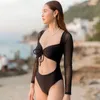 Swimwear femminile Wisuwore Spring One-Swimsuit Swimsuit Casual Sleevelessless Triangle 1 pezzo Solido con cuscinetto per il seno