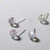 Studörhängen Natural Moonstone Blue Labradorite Stone 925 Silver Needle Ear Studs For Women Delicate Xmas Jewelry Gift