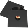 Sacs de rangement 10pcs Couvre-disques Kraft Paper Protective Sac avec trou central Noirs Manchons épaissis réutilisables