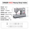 Singer Electric Sewing Machine 4423 HETWing Duty Duty Momening DIY Couture