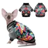 Autumn Winter Pet Cat Clothes Thicken Warm Cotton Puppy Pet Cat Coat Jackets Kostymer Tryckta kläder för små katter Dogs Sphynx 2303f