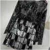 Arbeitskleider Geburtstagsfeier Korean Damen Mode schwere Handwerksnagel -Perle Langarm -Pailletten -Paillettenhemd mit Gesäß und Rock 2pcs Set Drop dhwgx