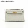 女性ケリスオストリッチレザー7A高品質22cmジェネレーションバッグスキンハンドバッグとレザーバッグ小さなバッグ