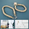 Wall Mounted Kitchen Bathroom Toilet Paper Holder Storage Rack Vintage Weave Hand Towel Hanging Rope Toilet Paper Holder Movable