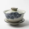 Окрашенное вручную облако Gaiwan для чайной керамики Tureen с крышкой чайной программ