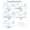 Strips di marcatore Zack con numerazione standard con vuoto per i terminali della ferrovia Din UK e ST e PT ZB4 ZB5 ZB6 ZB8 ZB10 10PCS