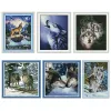 Joy domingo contado tecido uivando lobo bordado bordado bordado tresh thread cross stitch kit carimbado 11ct 14ct Impresso Handmade DMC Presente