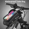 Bolsa de tubo superior del marco delantero de ciclismo oeste para bicicleta impermeable, pantalla táctil, bolsas para teléfonos mtb accesorios para bicicletas para bicicletas