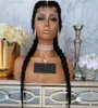 Syntetiska cornrow flätor peruk med babyhår dubbel holländsk flät spets fram peruk för svarta kvinnor hela afro wigs7111138