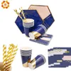 1Set Blue Series Strip Table Smifical Table Tables Delods Table Stovical Table Table Table Table Decor decorazioni per le forniture per feste di compleanno