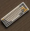 Tangentbord Milk Gray Gul Desert Design PBT KeyCaps för Cherry MX Gateron Kailh Box TTC Cross Switch Mechanical Keyboard 68 980 87