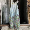 2022 Frauen Sommer Neu süßer kleiner frisch print Retro Weitbein Overall Casual Lose Blumendruck Frau ROMPERS-Spiele