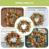 Decorative Flowers Peony Wreaths For Front Door Decoration Artificial Flower Wreath 45cm Garland With Green Leaves Colorful Home Decors