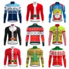 Autumn Man Thin Clothes Maillot Cycling Jersey Red Bicycle Christmas New Year Cykel Långärmad cykltröja Factory Outlet