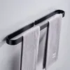 Tuqiu Hangel Appendiabiti per asciugamano da bagno nero Porta di asciugamano in alluminio bianco barra da asciugamano a parete nera a parete nera 30/40/50/60 cm