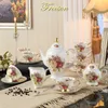 Europe Rose Bone China Tea Set British Porcelain Coffee Set Ceramic Pot Creamer Sugar Bowl Home TEAPOT Coffee Cup Mug Coffeeware