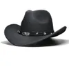 Retro Black Scorpion gebreide band Parentchild Women Men Kid Wool Wide Brim Cowboy Western Hat Cowgirl Bowler Cap 545761cm 240410