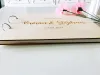 Personalized Name And Date Calligraphy Guest Book Laser Engraved Wedding Guest Book,Rustic Wooden Guestbook,Photo Album
