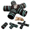 Pet Cat Tunnel Toys 3/4/5 Löcher falten pet cat kitty trainieren interaktives lustiges Spielzeug für Katzen Kaninchen Tierspiel -Tunnel -Röhrchen