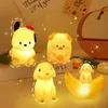 Lumières de nuit Gel Gel Night Light Lights Lights Batterre Powered Moonlight Cartoon Animal Lamps Children Lamp YQ240207