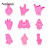 Dy0118 Finger Love, ASL OK Keychain Mold, Mão de Silicone de Mãos de Mãos Praying, Hamsa Hand Castings Diy Mold Fist Resin Craft