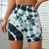 Yoga -outfits Nieuwe Tie Dye Yoga Shorts Women Push Up Sports Shorts Fitness Butt High Taille Booty Shorts Y240410