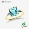 Anelli di banda Andywen 925 Sterling Silver Gold Green 9mm