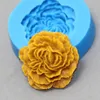 Handgjorda pionblommor tvål silikonformar 3D präglad konst blommamodell ljus gör verktyg tårta baksida dekorera för bröllop