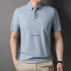 Buz İpek Erkek Marka Polo Gömlek T-Shirts Business Soater Slim Fit Zarif Yüksek Kaliteli Yoklu Elastikiyet Basılı Polos Gömlekleri 240403