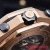 AP Moissanite Wrist Watch Royal Oak Offshore Series Mens 42mm Diameter Precision Steel 18k Rose Gold Casual Watch 26470OR.OO.A099CR.01