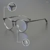 Солнцезащитные очки рамы винтажные круглые чистые титановые очки мужчина может соответствовать миопии рецептурные оптические очки рамы